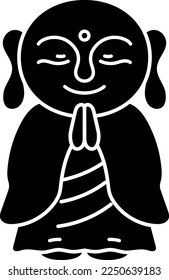 Jizo (Steinstatue), einzelne Vektorsilhouette.