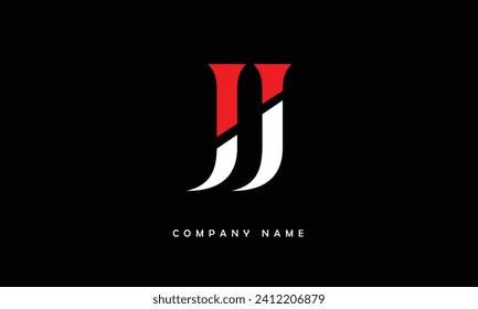 Monograma del logotipo de las letras abstractas de JJ