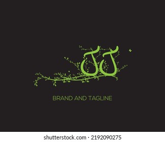 Plantilla de monograma del logotipo del vector abstracto de JJ