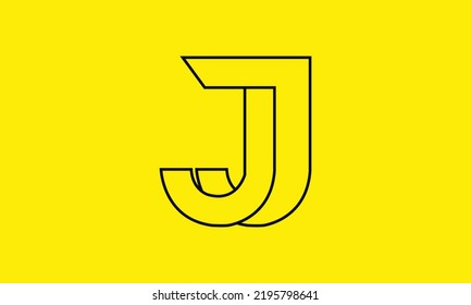 plantilla de diseño de icono de vectores mínimo del alfabeto JJ