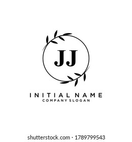 JJ Beauty vector initial logo, handwriting logo of initial signature, wedding, fashion, jewerly, boutique, floral and botanical with creative template for any company or business.