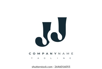 JJ Creative Abstract Typography Logo Design. Elegant logo combining bold typography and creative shapes, ideal for branding and identity solutions.