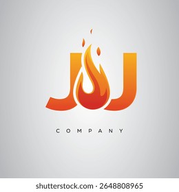 JJ Creative Fire Letter Logo Design