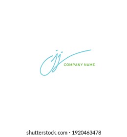 logotipo de escritura manual inicial de jj para identidad
