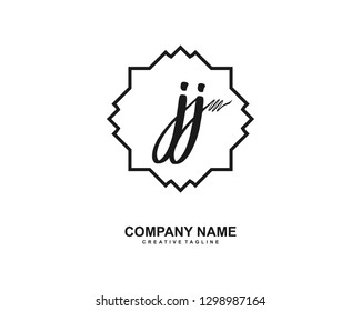 JJ Initial Handwriting Logo Template Vector