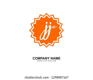 JJ Initial Handwriting Logo Template Vector