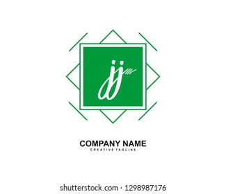 JJ Initial Handwriting Logo Template Vector