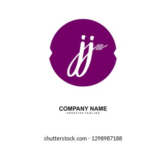 JJ Initial Handwriting Logo Template Vector