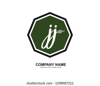 JJ Initial Handwriting Logo Template Vector