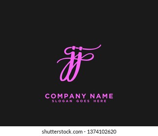 JJ Initial Handwriting Logo Vector