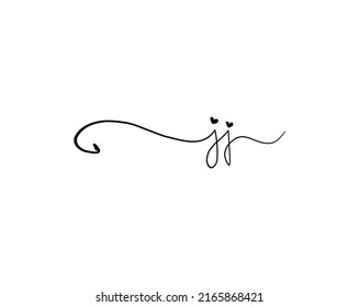 Jj Initial Handwriting Logo Vector Design