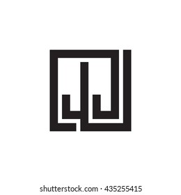 JJ initial letters looping linked square monogram logo
