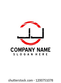 JJ Initial logo with circle template vector