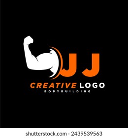 JJ initial monogram for fitnes or gym logo with creative style design