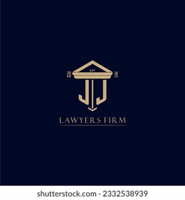 JJ initial monogram lawfirm logo with pillar design