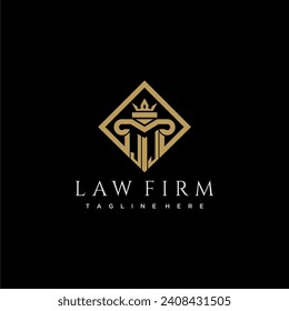 JJ initial monogram logo for lawfirm with pillar in creative square design