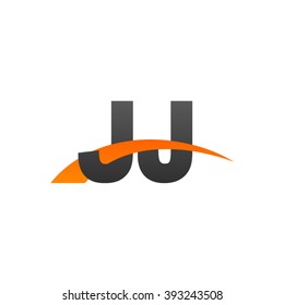 JJ initial overlapping swoosh letter logo black orange