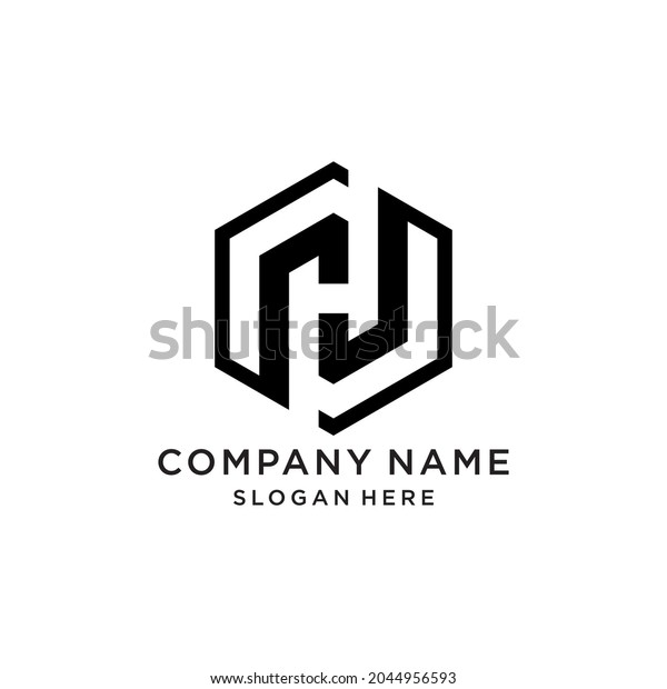 Jj Initials Logo Hexagon Variations Combination Stock Vector (Royalty ...