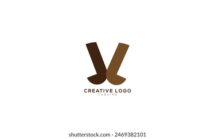 JJ JV VJ Abstract initial monogram letter alphabet logo design