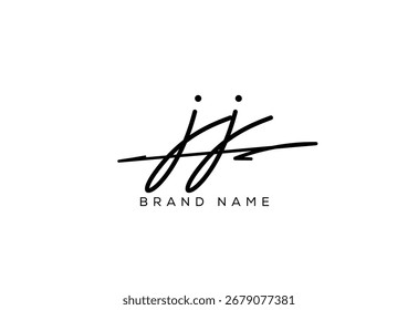JJ letter elegant cursive beauty handwriting logo.