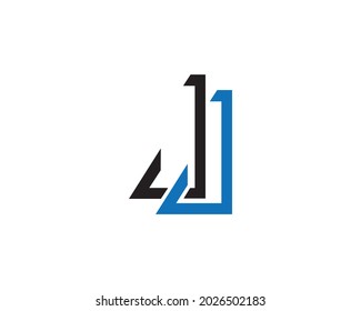 Plantilla de diseño inicial del logotipo de la carta JJ.