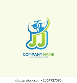 JJ or JJ Letter Local Cleaning vector logo. Cleaning service logo vector
