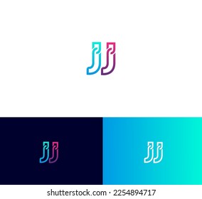 JJ letter logo design template elements. Modern abstract digital alphabet letter logo. Vector illustration.