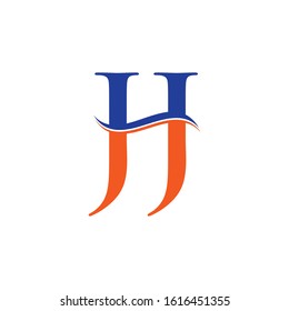 JJ letter Type Logo Design Blue, Orange With White Background. Initial JJ logo Design