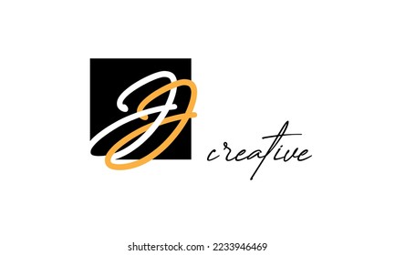 JJ letters creative modern font logo design