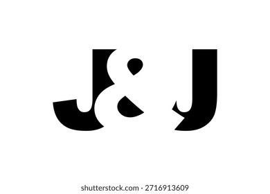 JJ-Logo-Design in kräftigem Stil. Schwarz-weißes Identitätssymbol. Modernes Typografie-Emblem. Symbol für Unternehmensbranding. Minimale Geschäftsvorlage.