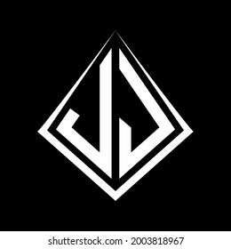 JJ logo letters monogram with prisma shape design template vector icon modern