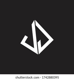 JJ Logo monogram with standout triangle shape ribbon design template