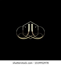 JJ luxury logo monogram, with hexagon. more elegant an vintages