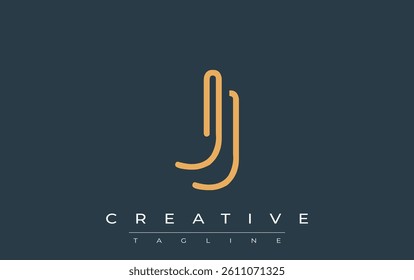 JJ Minimalistic Line Art Logo Design with Abstract Lettering. Abstract minimalistic logo design featuring a sleek line art style.