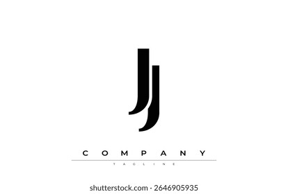 JJ Modern Initials Logo Design. Branding logo with stylized initials showcasing bold design and modern aesthetic. Ideal for professional business branding or creative projects focusing on minimalistic