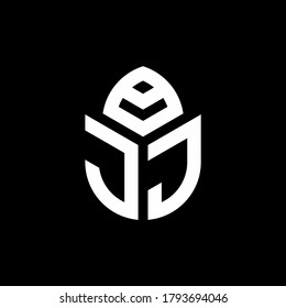 JJ monogram logo with a cypress shape luxury style design template