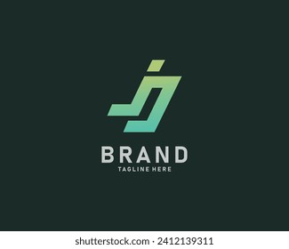 JJ monogram logo, isolated dark green background