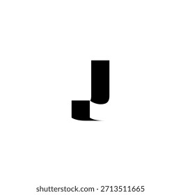 Logotipo del monograma del espacio negativo de JJ – diseño minimalista moderno de la marca de letras