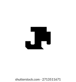 Logotipo del monograma del espacio negativo de JJ – diseño minimalista moderno de la marca de letras
