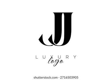 JJ Serif Letter Monogram Typography Logo for Elegant Premium Branding Identity