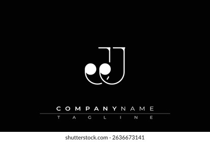 JJ Typography Logo Design. Stylish monogram design depiction featuring the letters J and J combined in an artistic signature style, delivering a unique and creative visual representation.