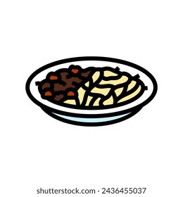 jjajangmyeon korean cuisine color icon vector. jjajangmyeon korean cuisine sign. isolated symbol illustration