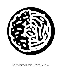 jjajangmyeon korean cuisine glyph icon vector. jjajangmyeon korean cuisine sign. isolated symbol illustration