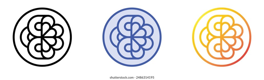 jjamppong icon. Linear, Blue Fill and Gradient Style Design Isolated On White Background