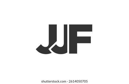 JJF logo design template with strong and modern bold text. Initial based vector logotype featuring simple and minimal typography. Trendy company identity ideal for businesses brand presence.