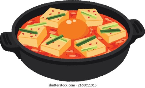 Jjigae ist eines der warmen Gerichte auf der koreanischen Halbinsel, wo Kimchi, Fleisch, Meeresfrüchte und Tofu in Suppenbeständen gepresst werden.