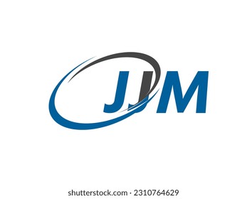 JJM letter creative modern elegant swoosh logo design