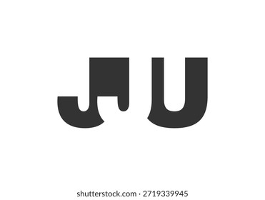 Diseño del logotipo de JJU. Letra inicial J J U estilo de letra en negrita para startups tecnológicas, consultoría, marca corporativa. Nombre creativo de la empresa, titulares de la tipografía, identidad, logotipo de moda. Ilustración vectorial.