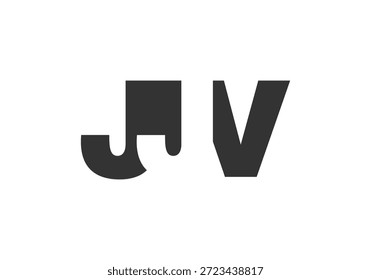 Diseño del logotipo de JJV. Letra inicial J V estilo de letra en negrita para startups tecnológicas, consultoría, marca corporativa. Nombre creativo de la empresa, titulares de la tipografía, identidad, logotipo de moda. Ilustración vectorial.