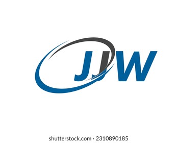 JJW letter creative modern elegant swoosh logo design